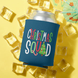 Christmas Squad Funny Xmas Tree Family Matching Can Cooler