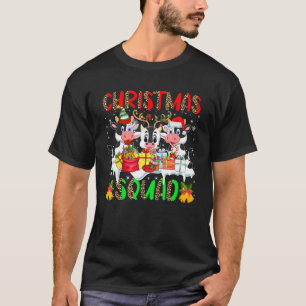 Christmas Squad Leopard Three Santa Reindeer Elf C T-Shirt