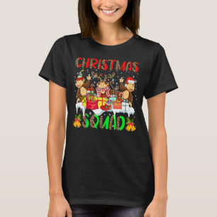 Christmas Squad Leopard Three Santa Reindeer Elf M T-Shirt