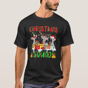 Christmas Squad Leopard Three Santa Reindeer Elf Z T-Shirt
