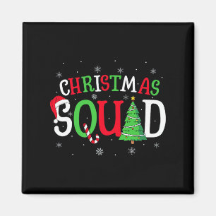 Christmas Squad Matching Family Group Santa Elf Sq Magnet