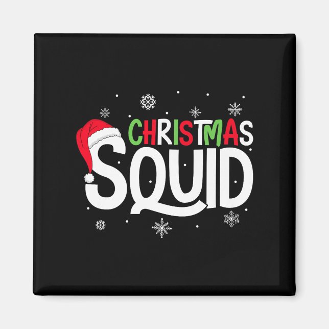 Christmas Squad Matching Family Group Santa Elf Xm Magnet (Front)