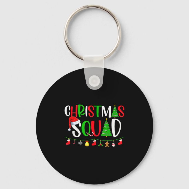 Christmas Squad Matching Family Group Xmas Decor H Key Ring (Front)