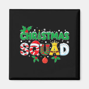 Christmas Squad Merry Xmas Family Holiday Snow Elf Magnet