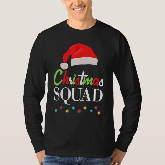Christmas Squad Pajamas Matching Family Santa Clau T-Shirt (Front)