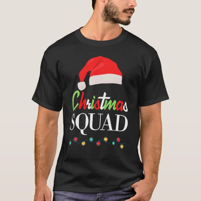 Christmas Squad Pajamas Matching Family Santa Clau T-Shirt (Front)