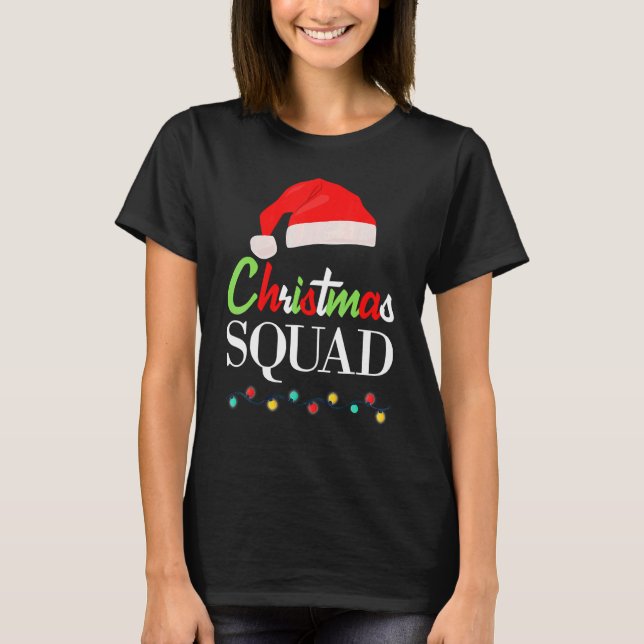 Christmas Squad Pajamas Matching Family Santa Clau T-Shirt (Front)