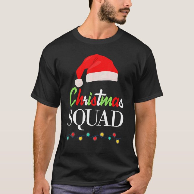 Christmas Squad Pajamas Matching Family Santa Clau T-Shirt (Front)