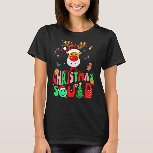 Christmas Squad Reindeer Family 2022 Team Santa Ha T-Shirt (Front)
