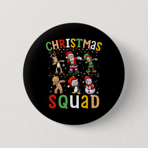 Christmas Squad Santa Dabbing Elf Family Matching  6 Cm Round Badge