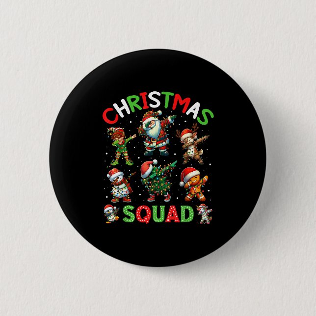 Christmas Squad Santa Dabbing Elf Family Matching  6 Cm Round Badge (Front)