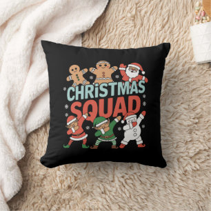Christmas Squad Santa Dabbing Elf Family Matching Cushion