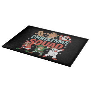 Christmas Squad Santa Dabbing Elf Family Matching  Cutting Board