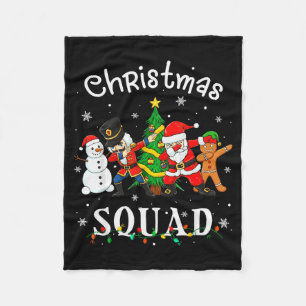 Christmas Squad Santa Dabbing Elf Family Matching  Fleece Blanket