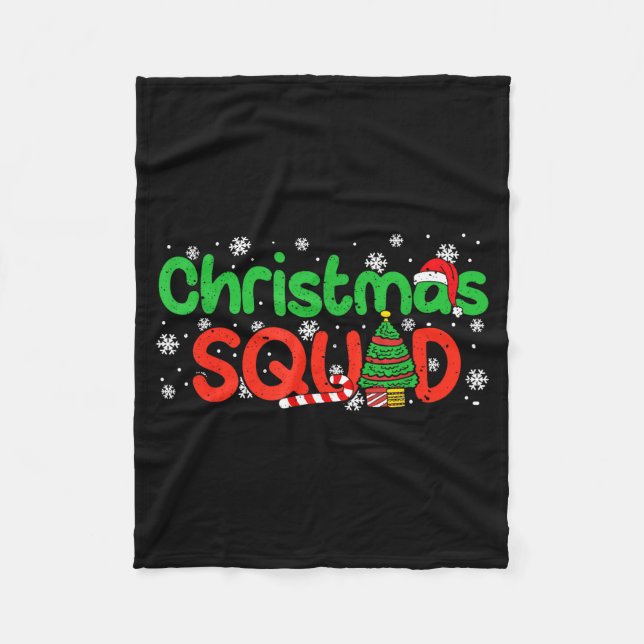Christmas Squad Santa Dabbing Elf Family Matching  Fleece Blanket (Front)