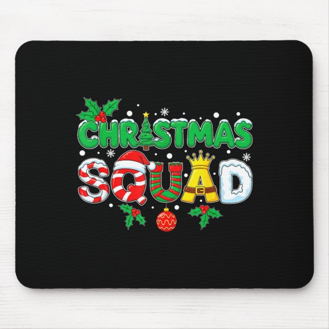Christmas Squad Santa Dabbing Elf Family Matching  Mouse Pad (Front)