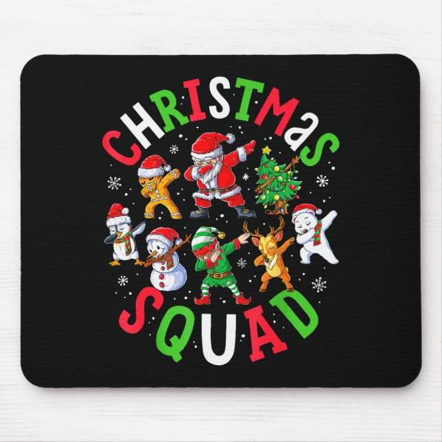 Christmas Squad Santa Dabbing Elf Family Matching  Mouse Pad (Front)