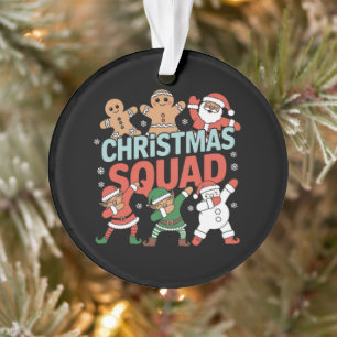 Christmas Squad Santa Dabbing Elf Family Matching  Ornament