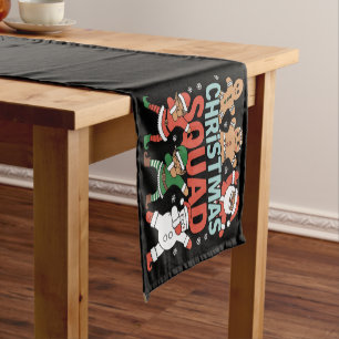 Christmas Squad Santa Dabbing Elf Family Matching Short Table Runner
