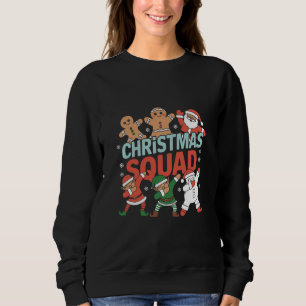 Christmas Squad Santa Dabbing Elf Family Matching Sweatshirt