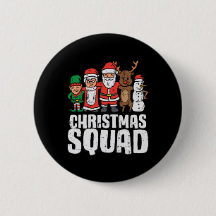 Christmas Squad Santa Elf Xmas Family Kids Boys  6 Cm Round Badge