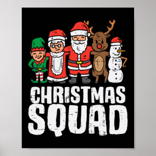 Christmas Squad Santa Elf Xmas Family Kids Boys  Poster