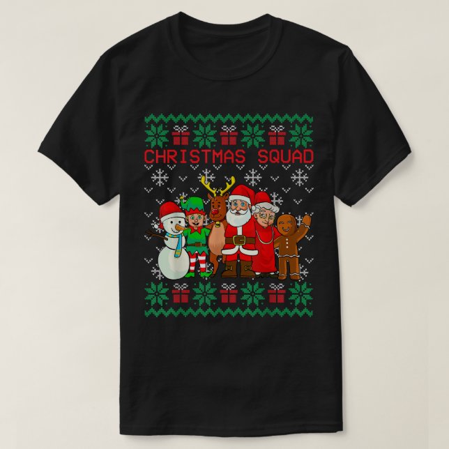 Christmas Squad Santa Family Matching PJs Ugly Xma T-Shirt (Design Front)