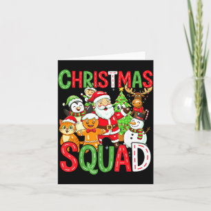 Christmas Squad Santa Family Matching Xmas  Card