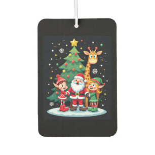 Christmas Squad Santa Giraffe Elf Dabbing Matching Car Air Freshener
