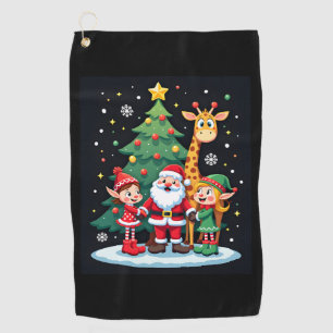 Christmas Squad Santa Giraffe Elf Dabbing Matching Golf Towel