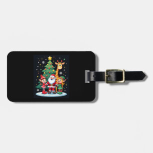 Christmas Squad Santa Giraffe Elf Dabbing Matching Luggage Tag