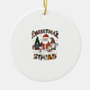 Christmas Squad Santa Gnomes Snowmen Leopard Zebra Ceramic Tree Decoration