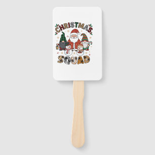 Christmas Squad Santa Gnomes Snowmen Leopard Zebra Hand Fan