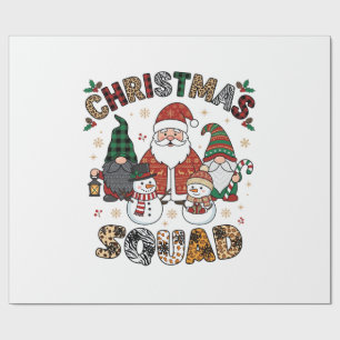 Christmas Squad Santa Gnomes Snowmen Leopard Zebra Wrapping Paper