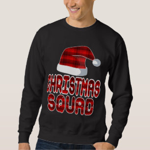 Christmas Squad Santa Red Plaid Claus Xmas Pajama Sweatshirt