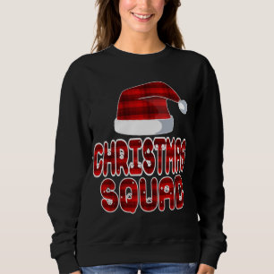 Christmas Squad Santa Red Plaid Claus Xmas Pajama Sweatshirt