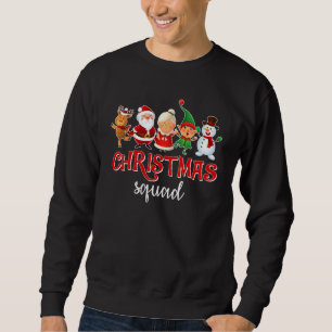 Christmas Squad Santa Reindeer Boys Girls Kids Xma Sweatshirt