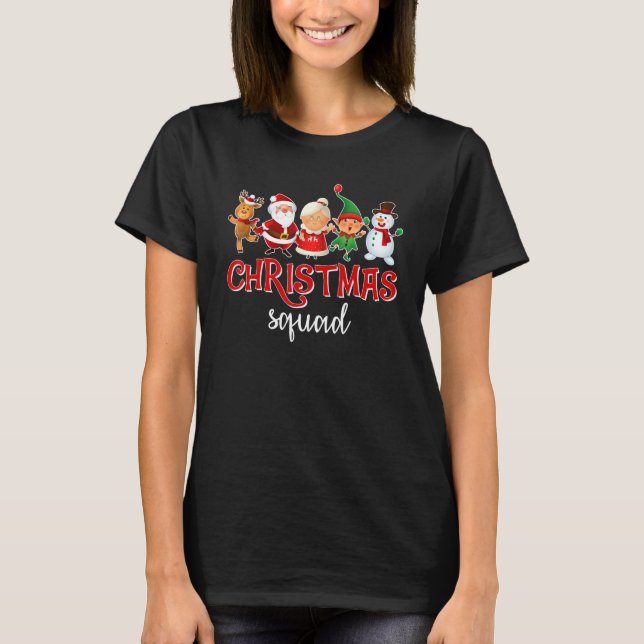 Christmas Squad Santa Reindeer Boys Girls Kids Xma T-Shirt (Front)