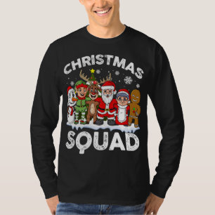 Christmas Squad Santa Reindeer Elf Snowman Funny X T-Shirt