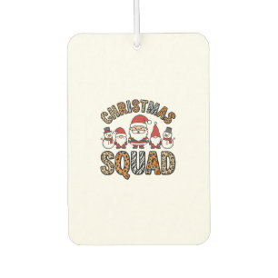 Christmas Squad Santa Snowman Leopard Print Design Car Air Freshener