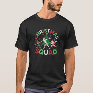 Christmas Squad Santa Whippet Dog Elf Dabbing Matc T-Shirt