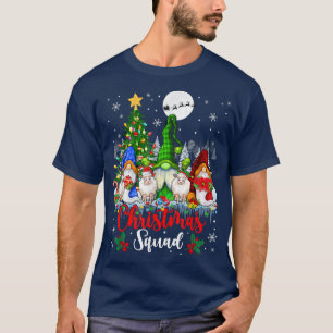 Christmas Squad Three Santa Elf Sheep Gnomes Xmas T-Shirt