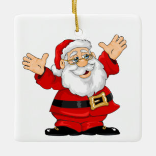 Christmas Square Ornament/Santa Claus Ceramic Tree Decoration
