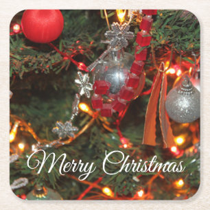 Christmas Square Paper Coaster
