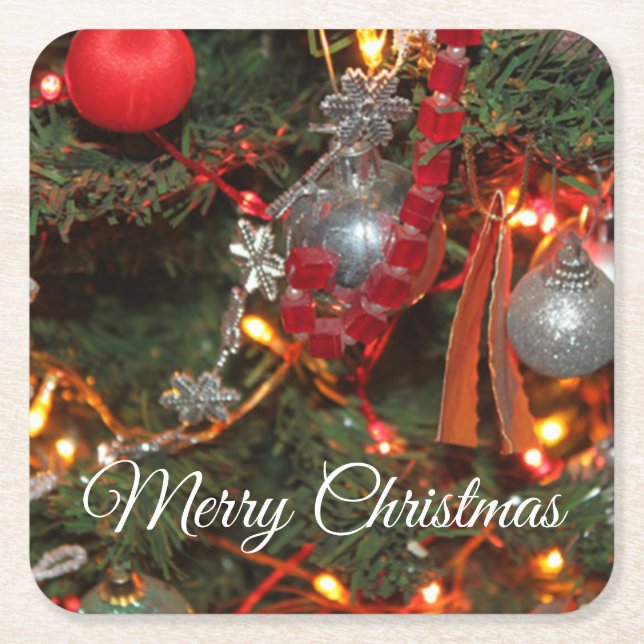Christmas Square Paper Coaster (Front)