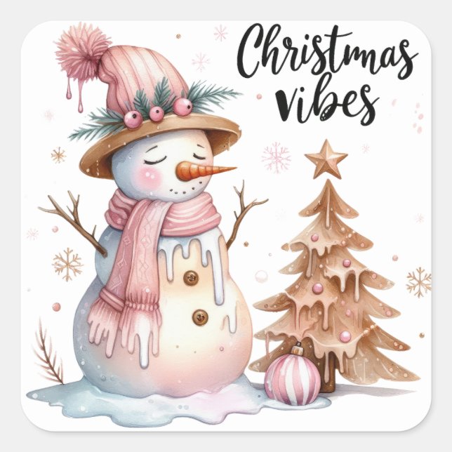 Christmas Square Sticker (Front)