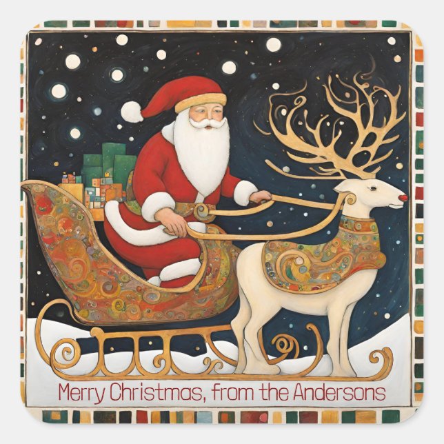 Christmas Square Sticker (Front)