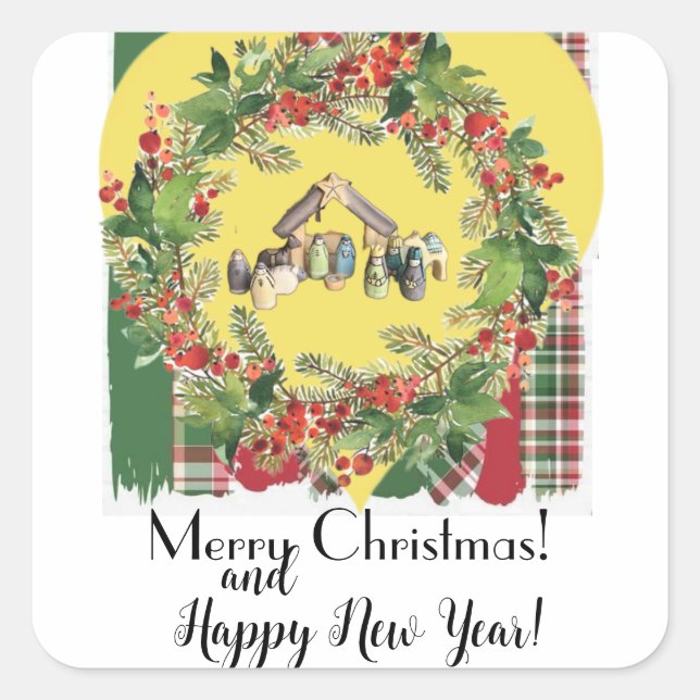 Christmas! Square Sticker (Front)