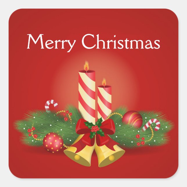 Christmas Square Sticker (Front)