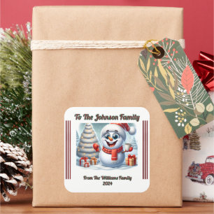 Christmas Square Sticker for Gifting